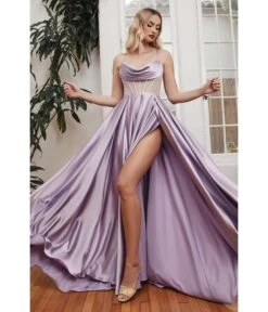 Cinderella Divine Lavender Sparkling Corset A-Line Prom Gown