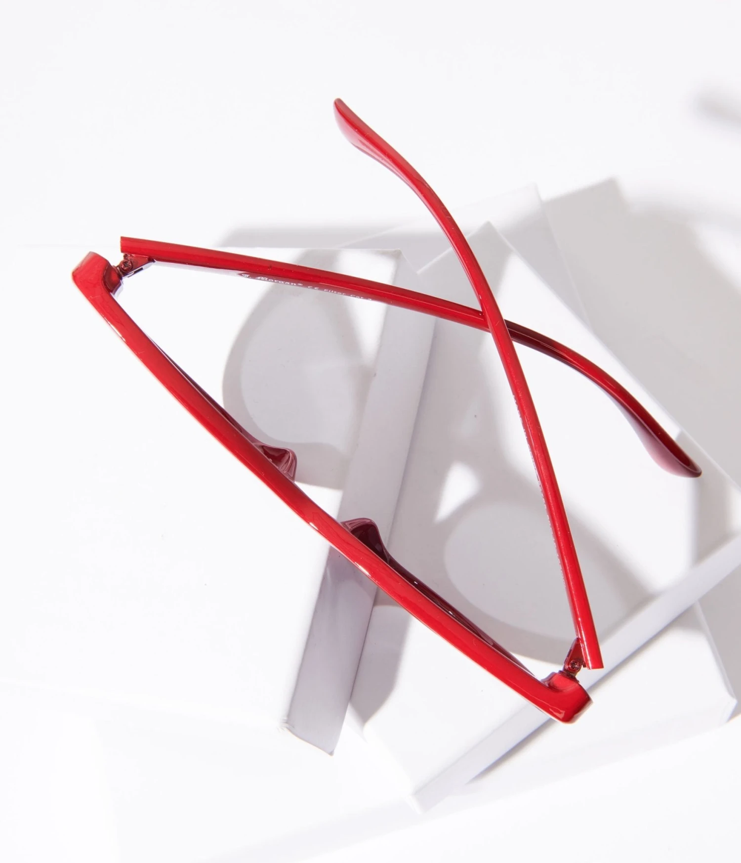 Lipstick Red & Black Tint Cat Eye Sunglasses - Image 3