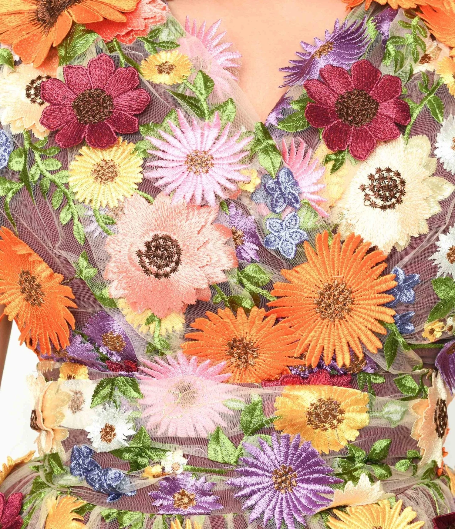 Magnolia Place Burgundy Flower Party Midori Swing Dress - Image 2