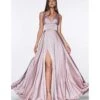 Cinderella Divine Mauve Glamour Satin A-Line Bridesmaid Dress