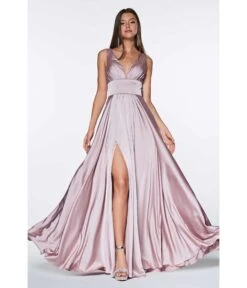 Cinderella Divine Mauve Glamour Satin A-Line Bridesmaid Dress