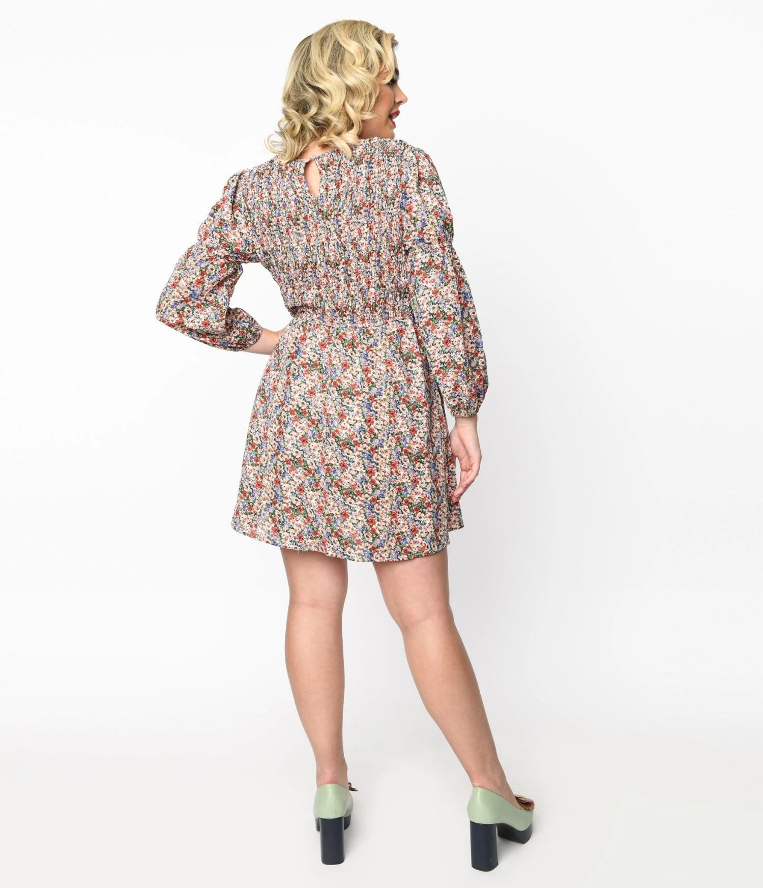 Multicolor Ditsy Floral Babydoll Dress - Image 2