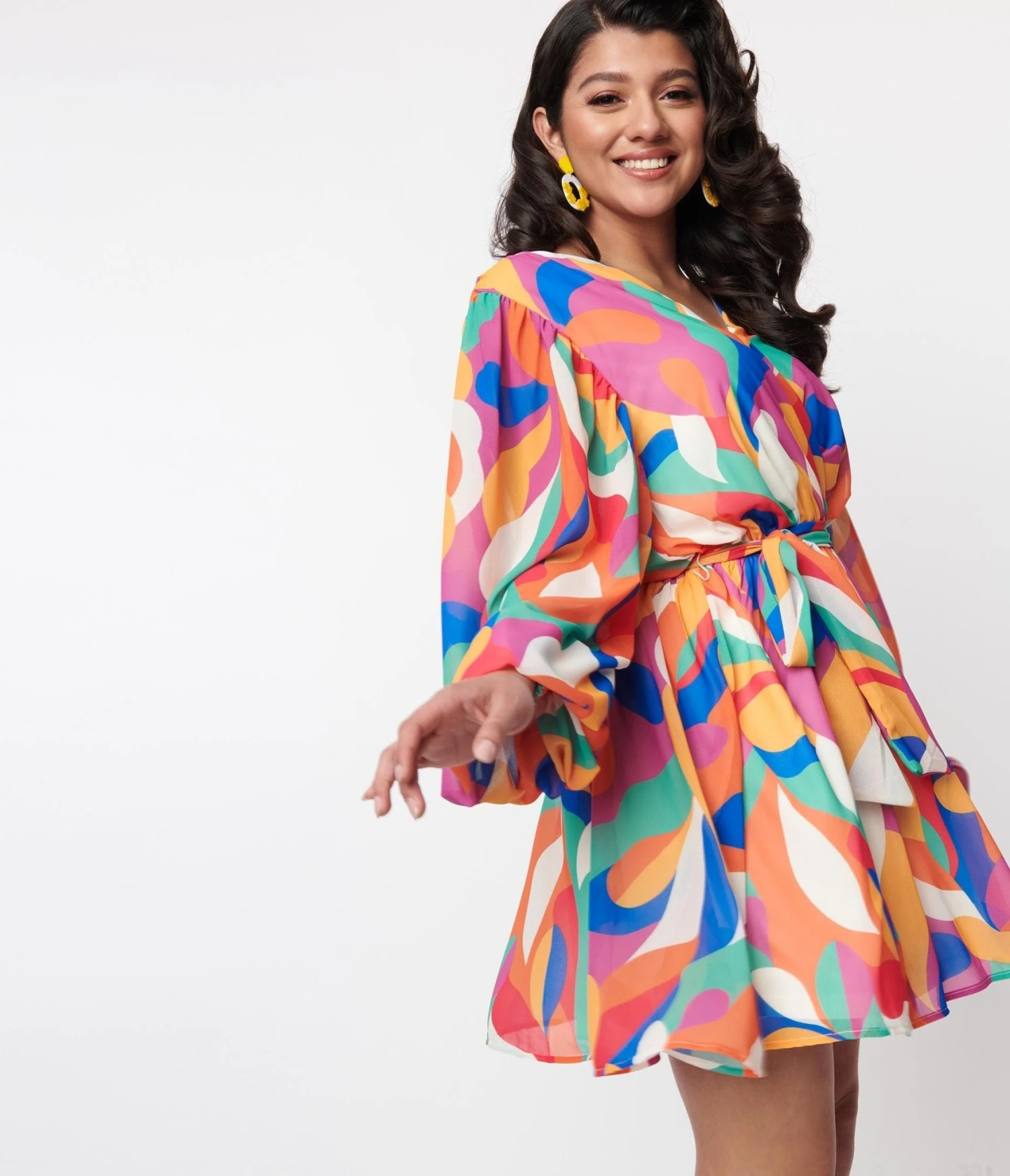 Multicolor Orchard Wrap Dress - Image 4