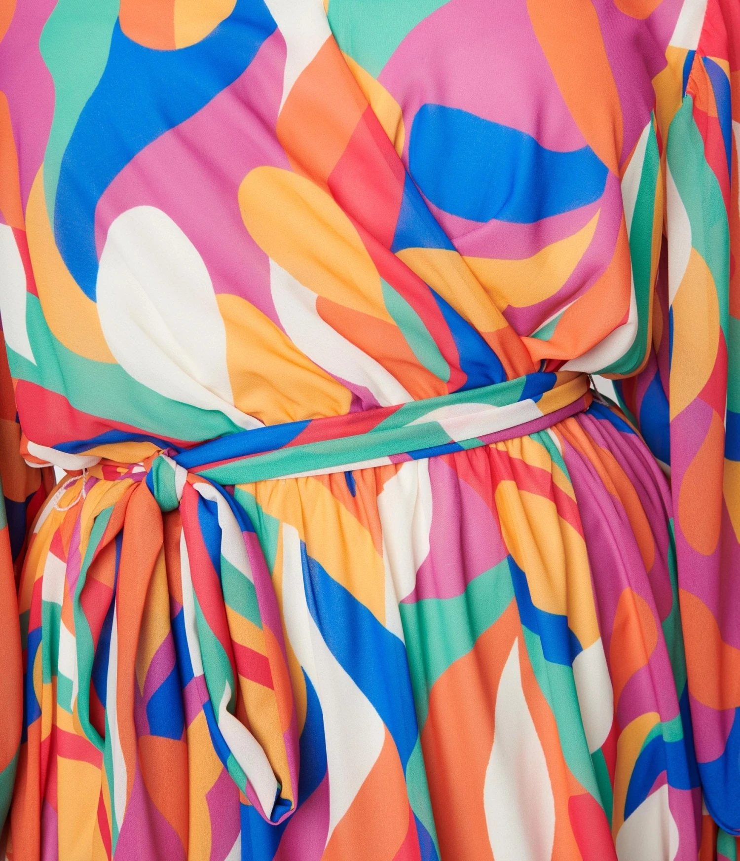 Multicolor Orchard Wrap Dress - Image 2