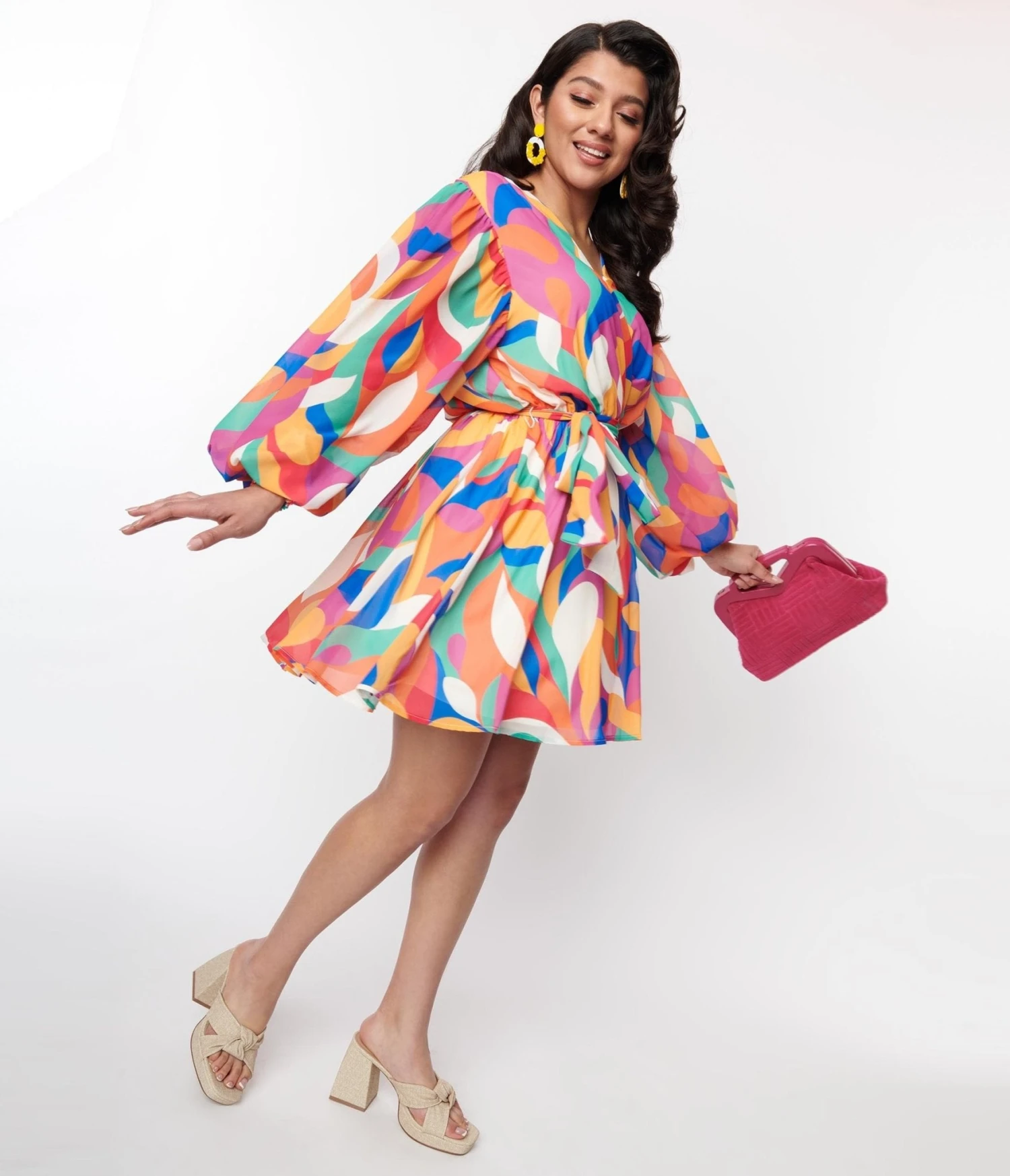 Multicolor Orchard Wrap Dress - Image 5