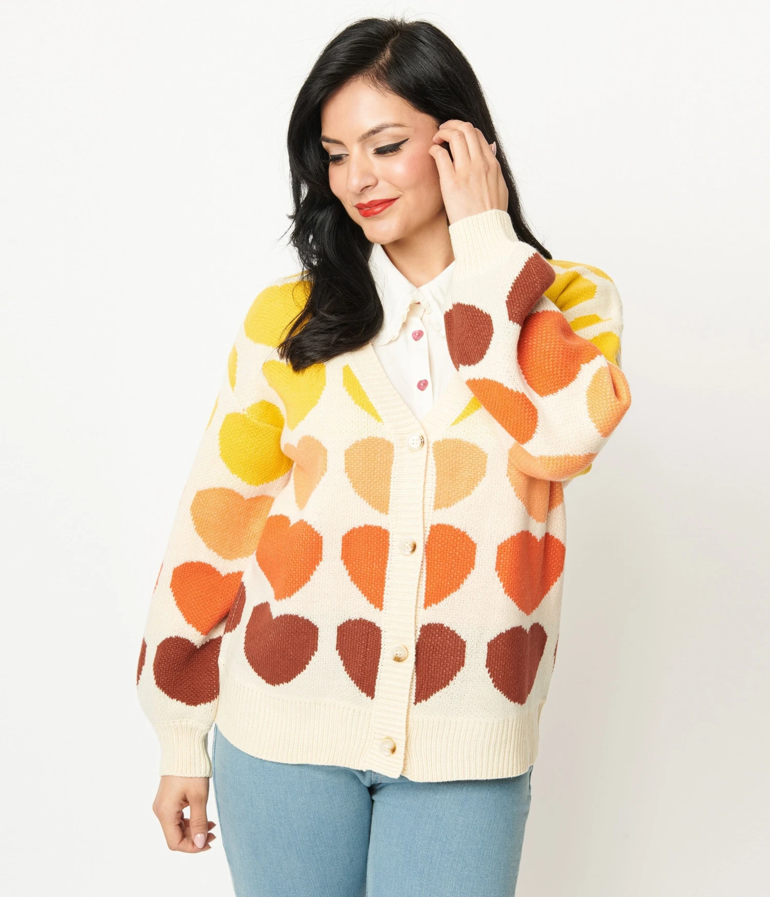 Multicolored Heart Cardigan - Image 2