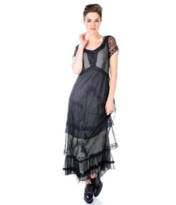 Nataya 1920s Style Black Flapper Dress