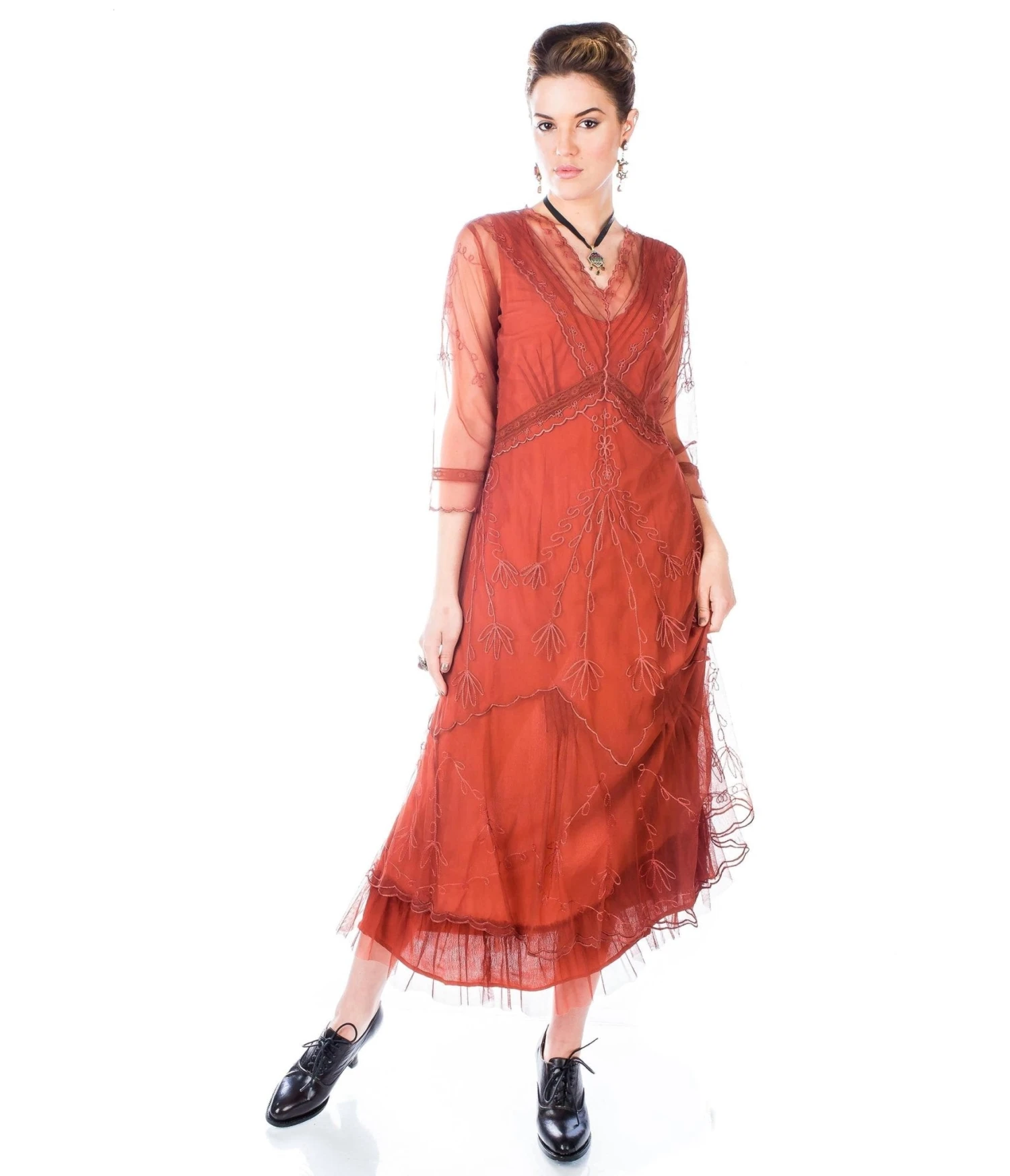 Nataya 1920s Style Paprika Flapper Dress