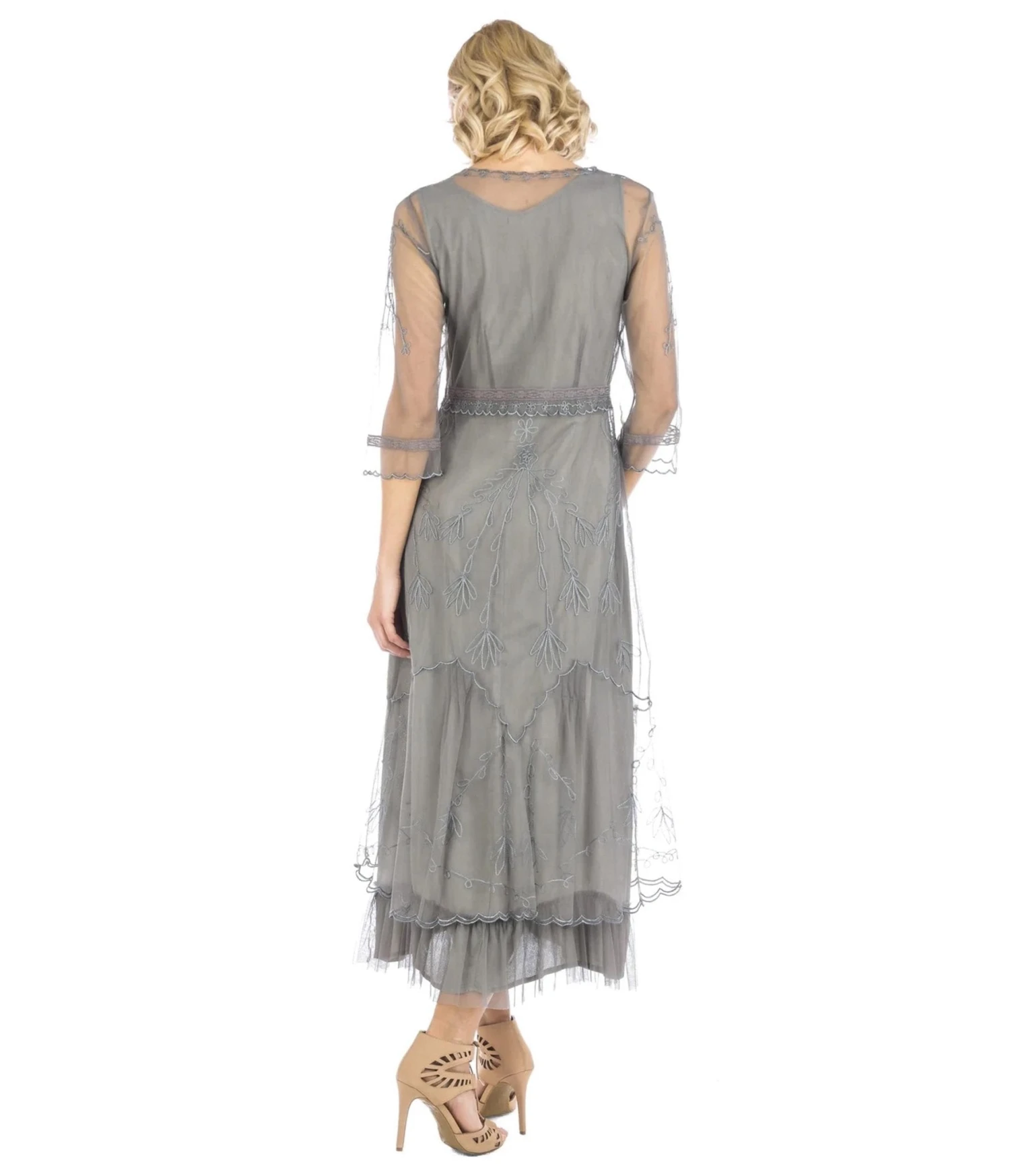 Nataya 1920s Style Smoke Flapper Dress - Image 3