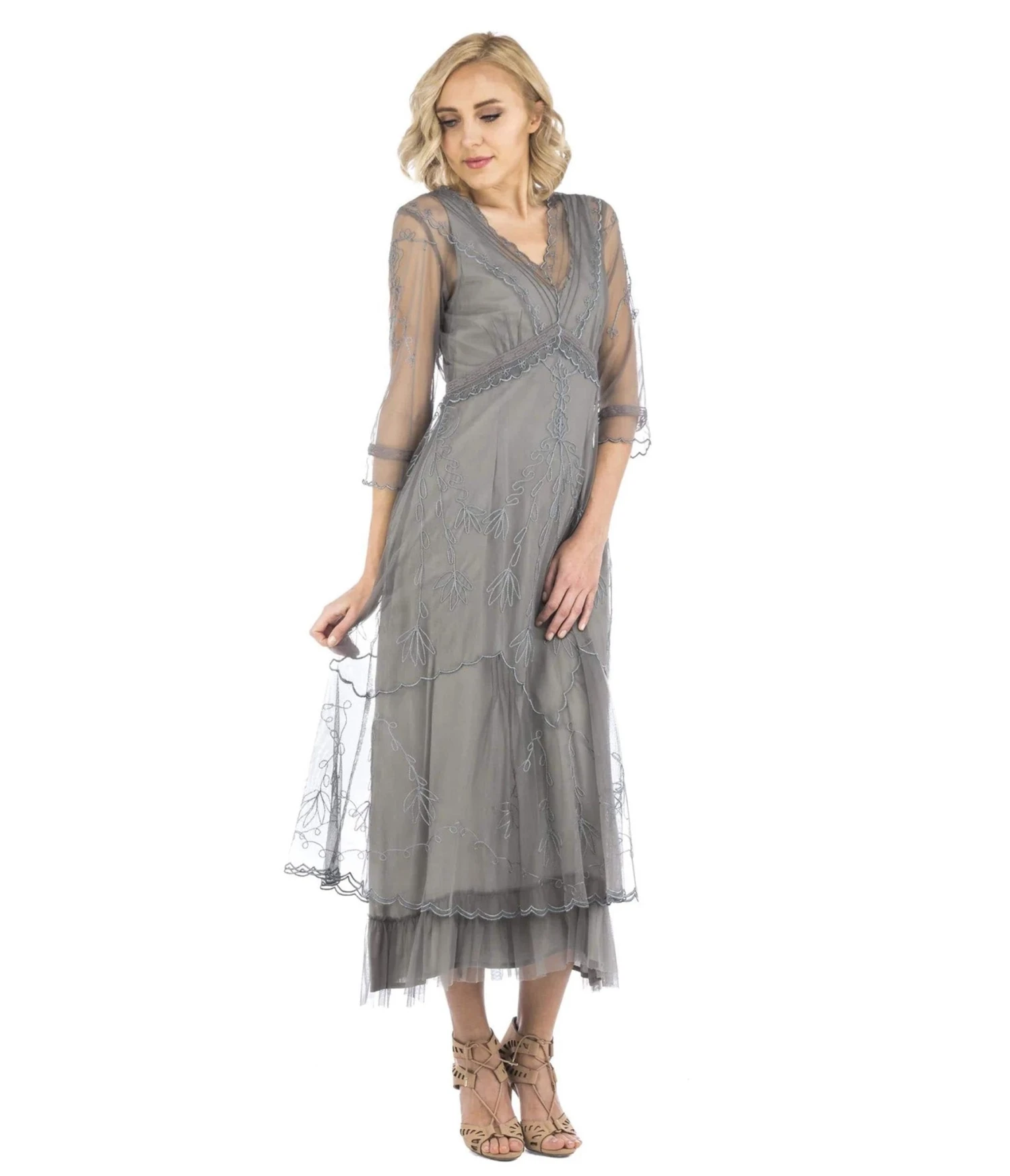 Nataya 1920s Style Smoke Flapper Dress - Image 2