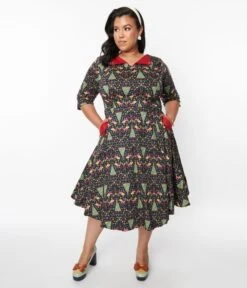Navy Heritage Scandi Swing Dress