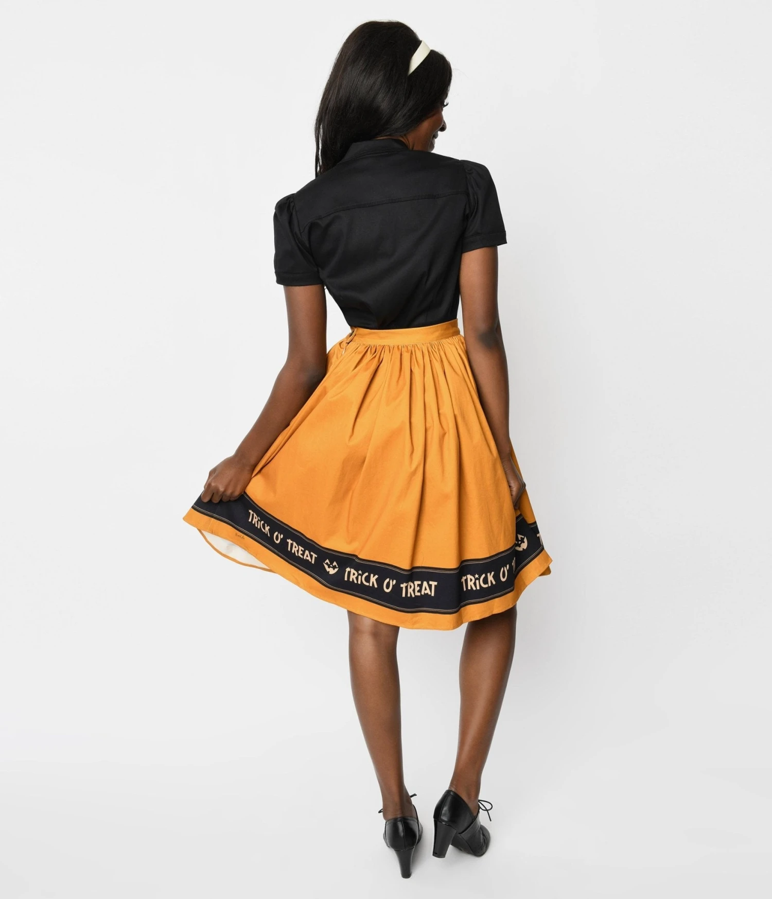Orange Trick O Treat Border Swing Skirt - Image 3