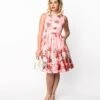 Pink Raising Flowers Swing Dress