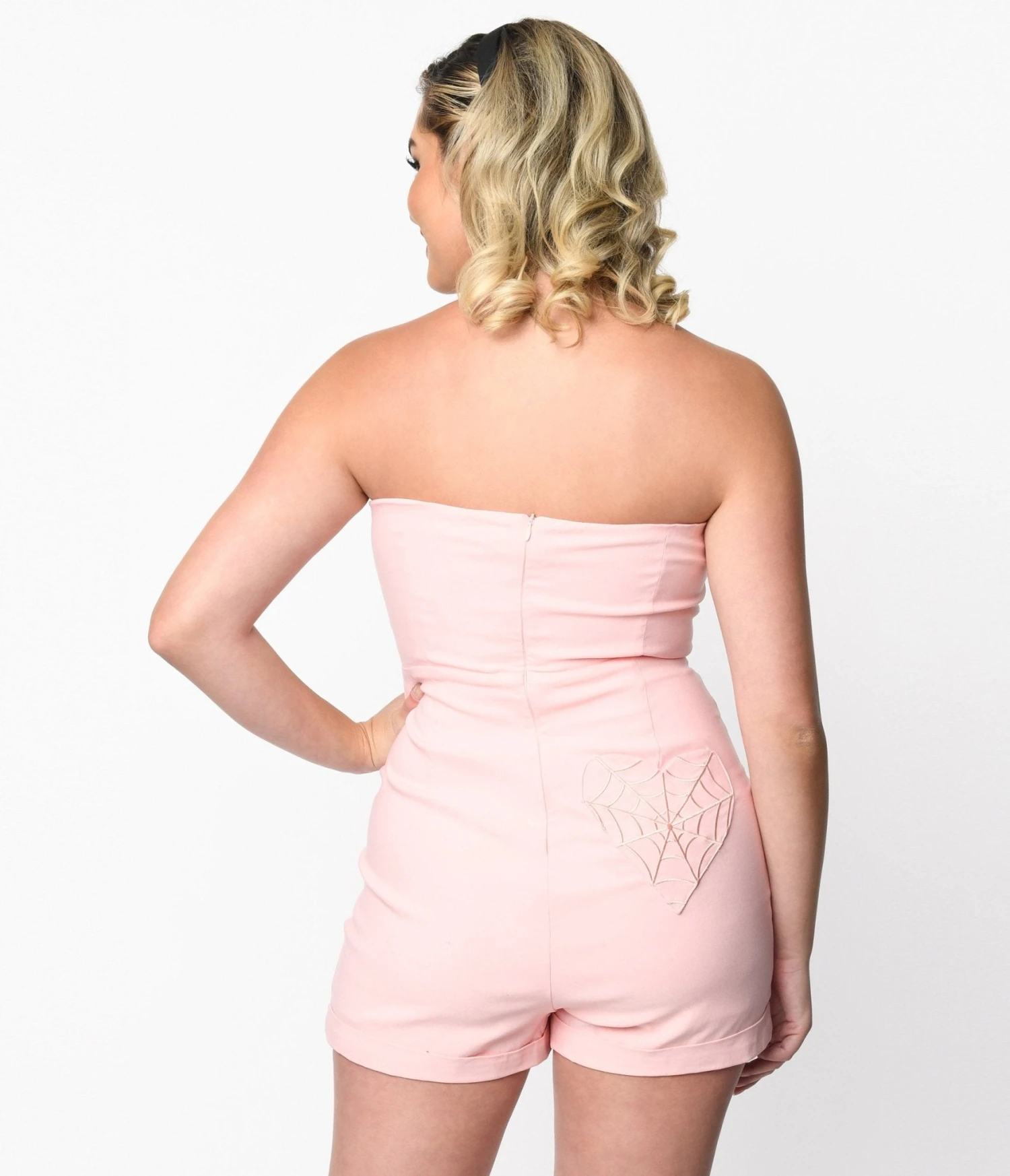 Pink Spider Web Charlotte Romper - Image 3