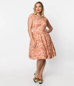Pink Woodland Squirrel Laura Fit & Flare Dress
