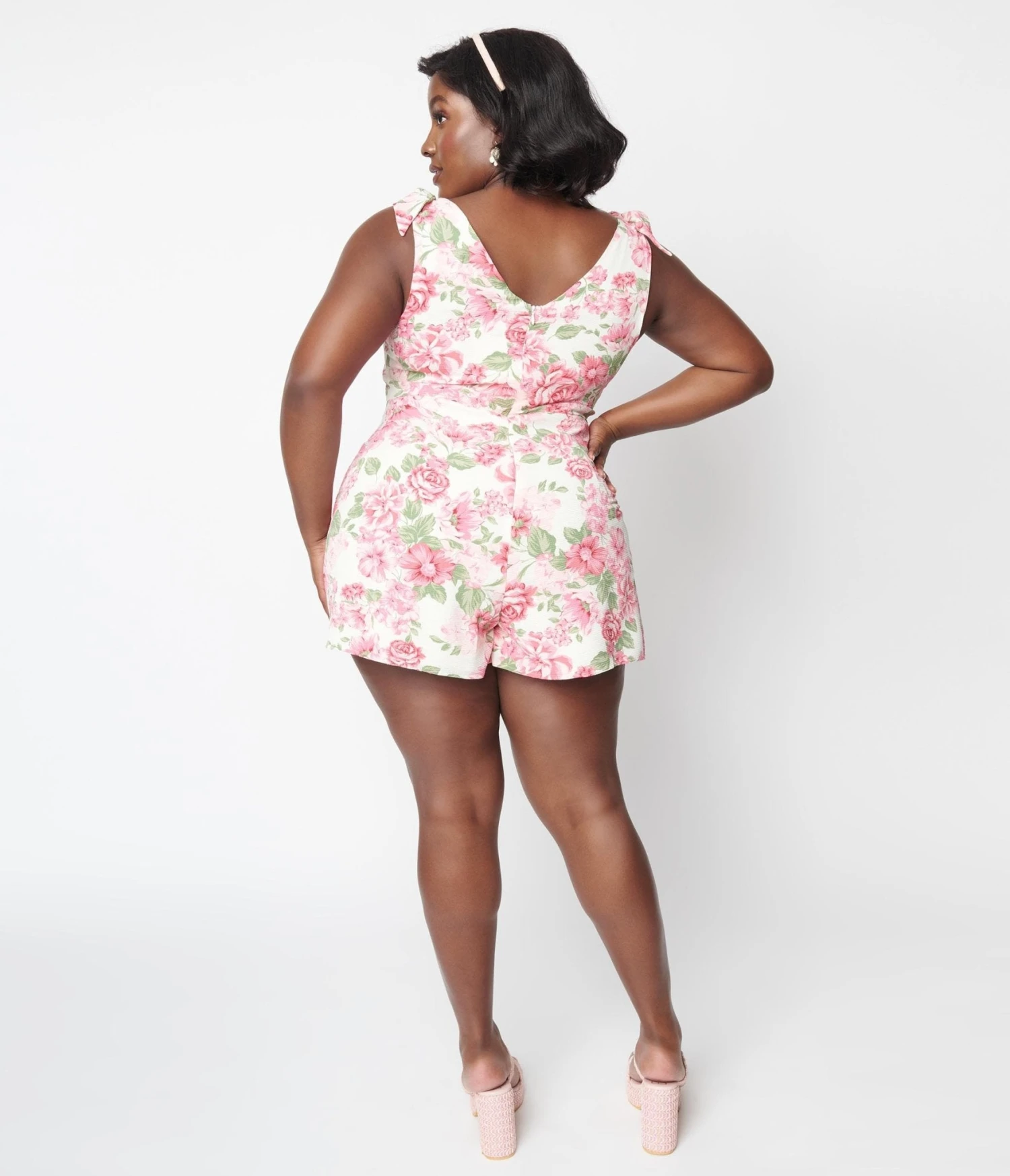 Plus Size Ivory Floral Truth Be Told Romper - Image 3