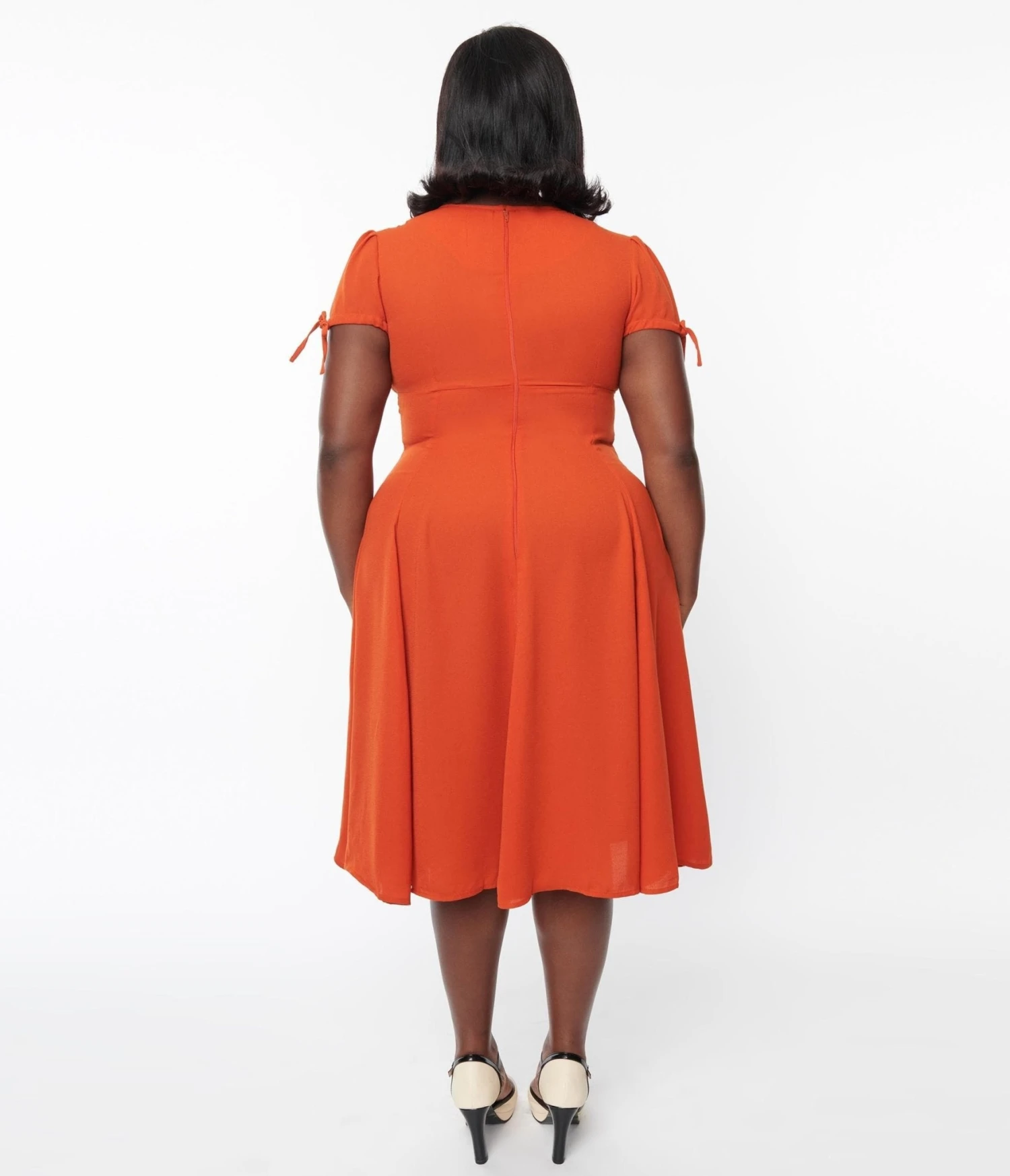 Plus Size Orange Ava Swing Dress - Image 3