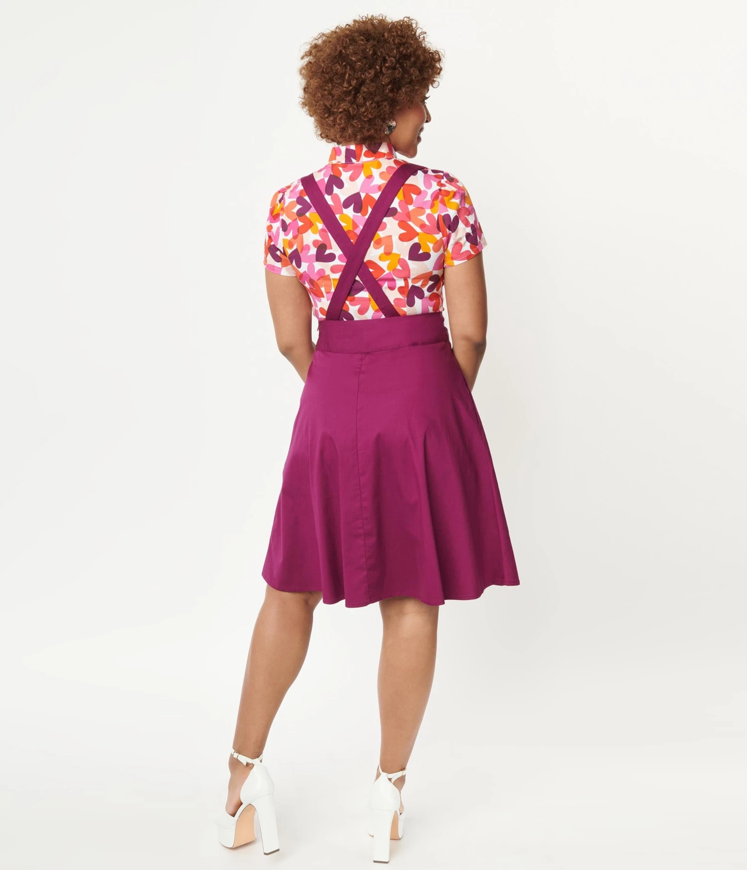Purple Pinafore Flare Skirt - Image 2
