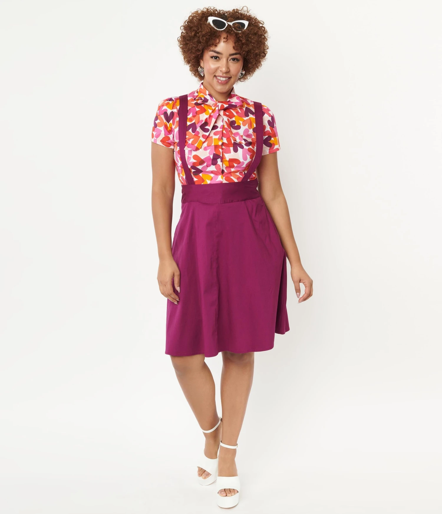 Purple Pinafore Flare Skirt - Image 4