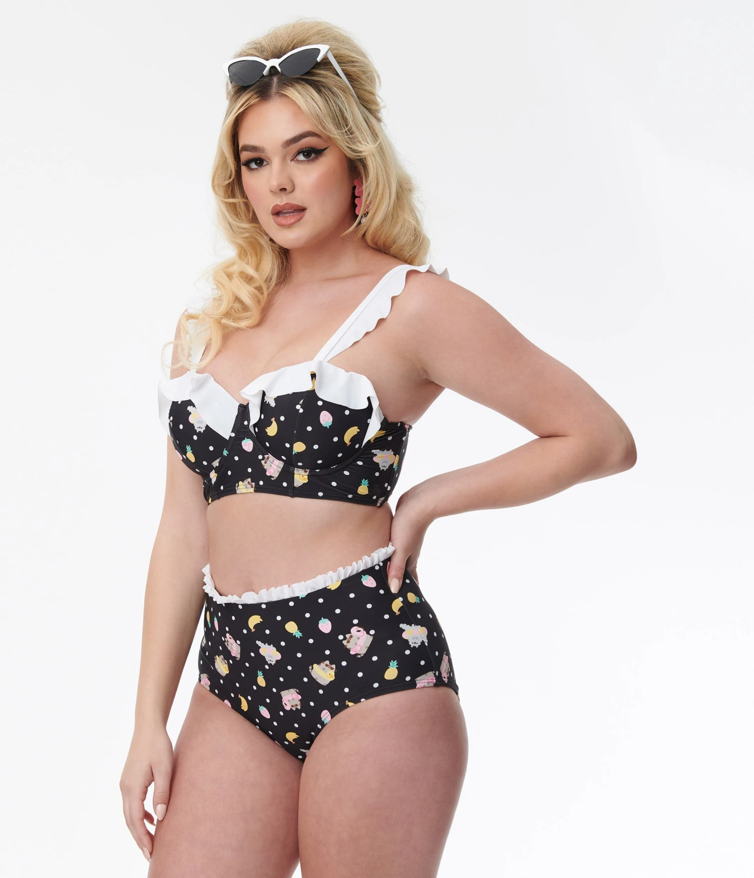 Pusheen X Unique Vintage Pool Time Cape May Swim Bottoms