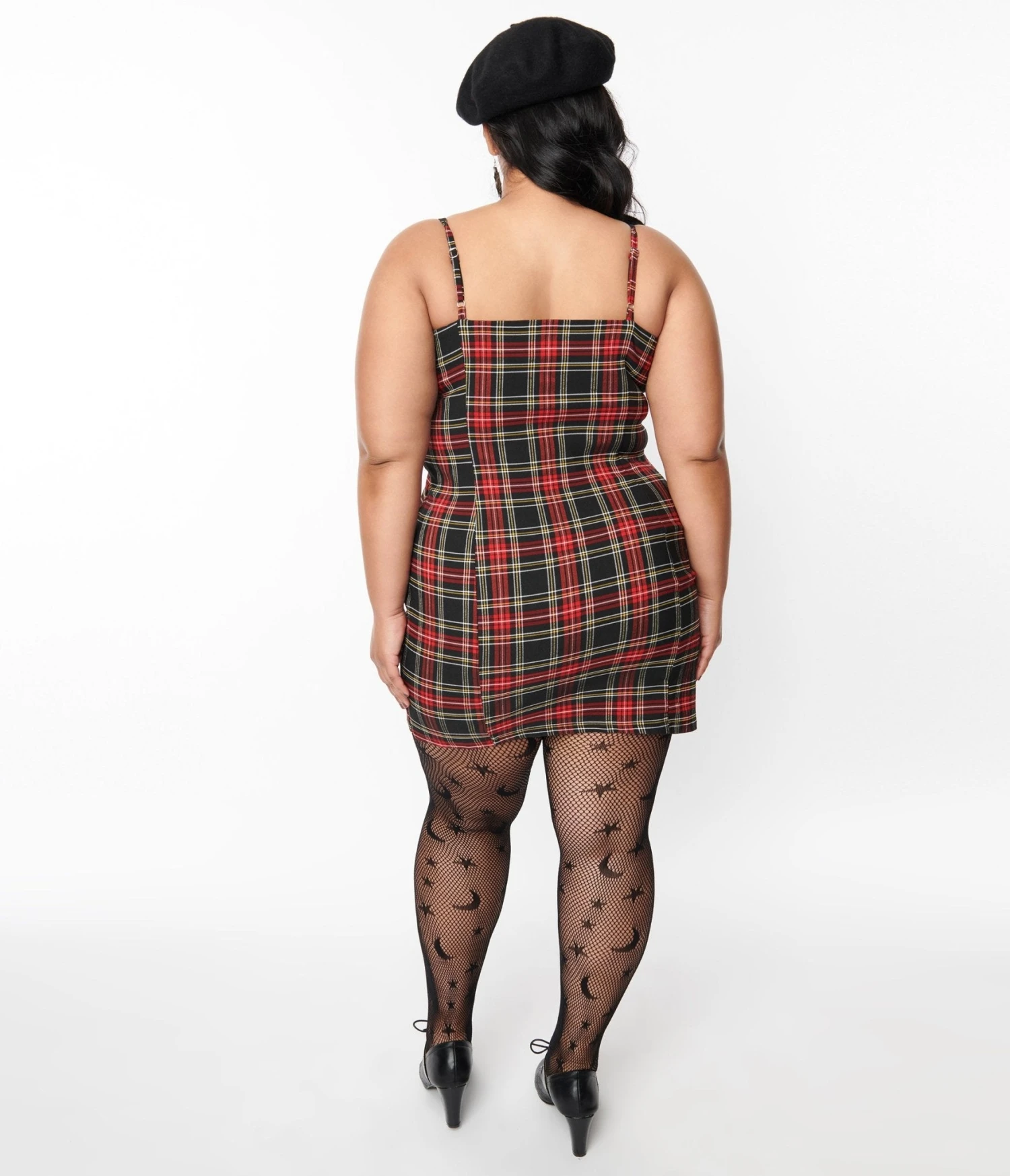 Red & Black Plaid Duncan Mini Dress - Image 3