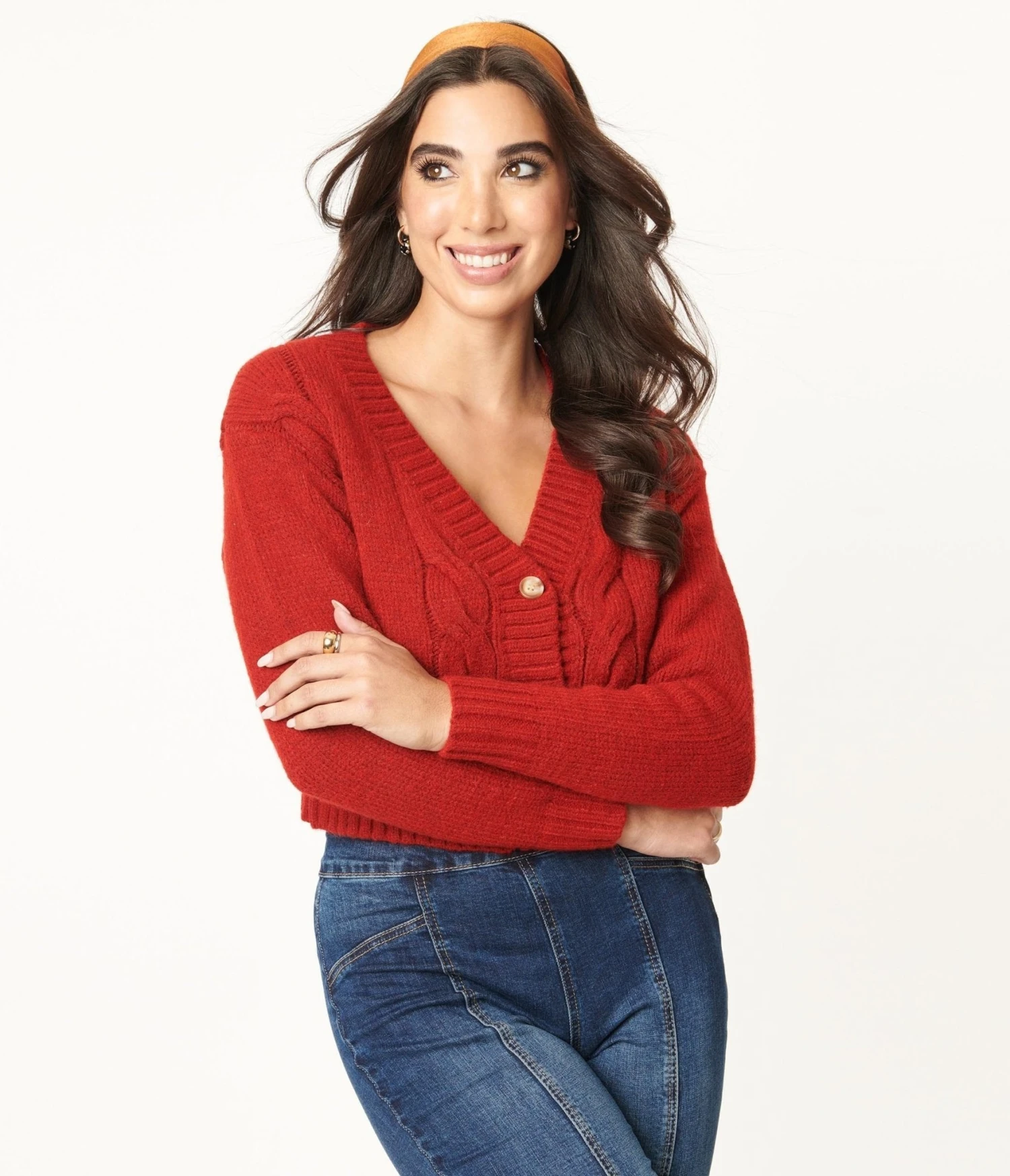 Red Crop Top & Cardigan Set - Image 3