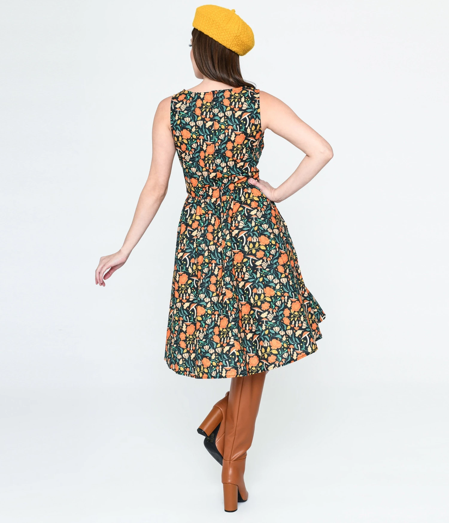 Retrolicious Black Flora Swing Dress - Image 3
