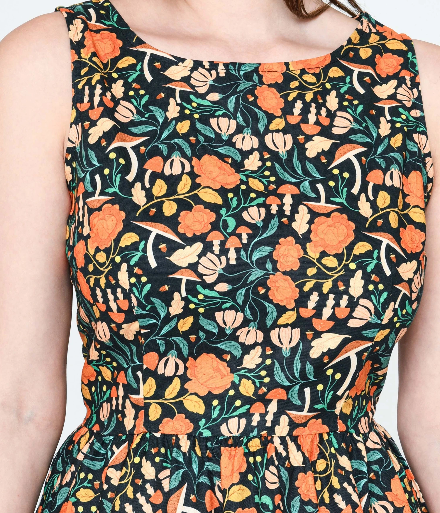 Retrolicious Black Flora Swing Dress - Image 2