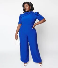 Royal Blue Rica Suave Tie Neck Jumpsuit