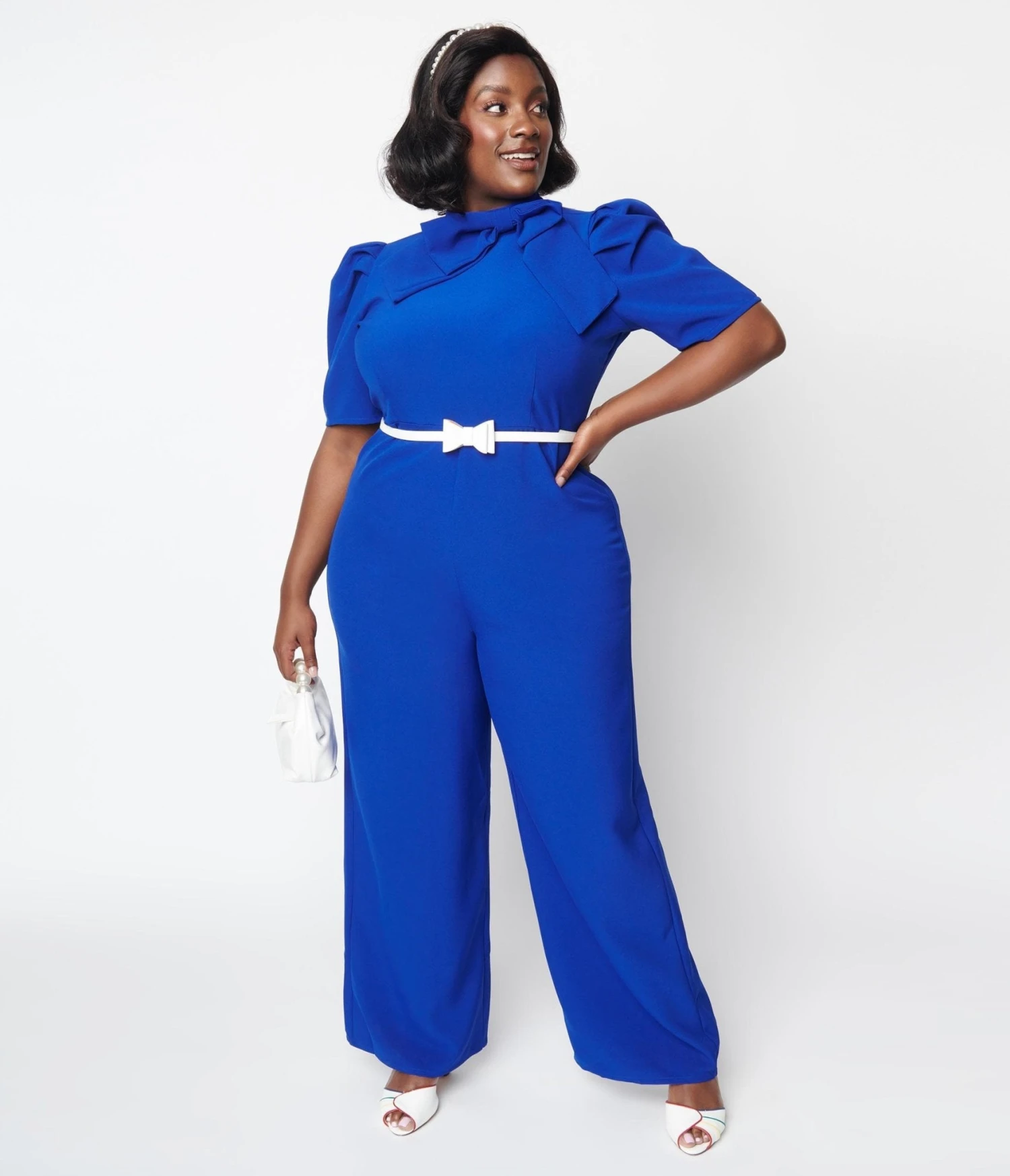Royal Blue Rica Suave Tie Neck Jumpsuit - Image 4