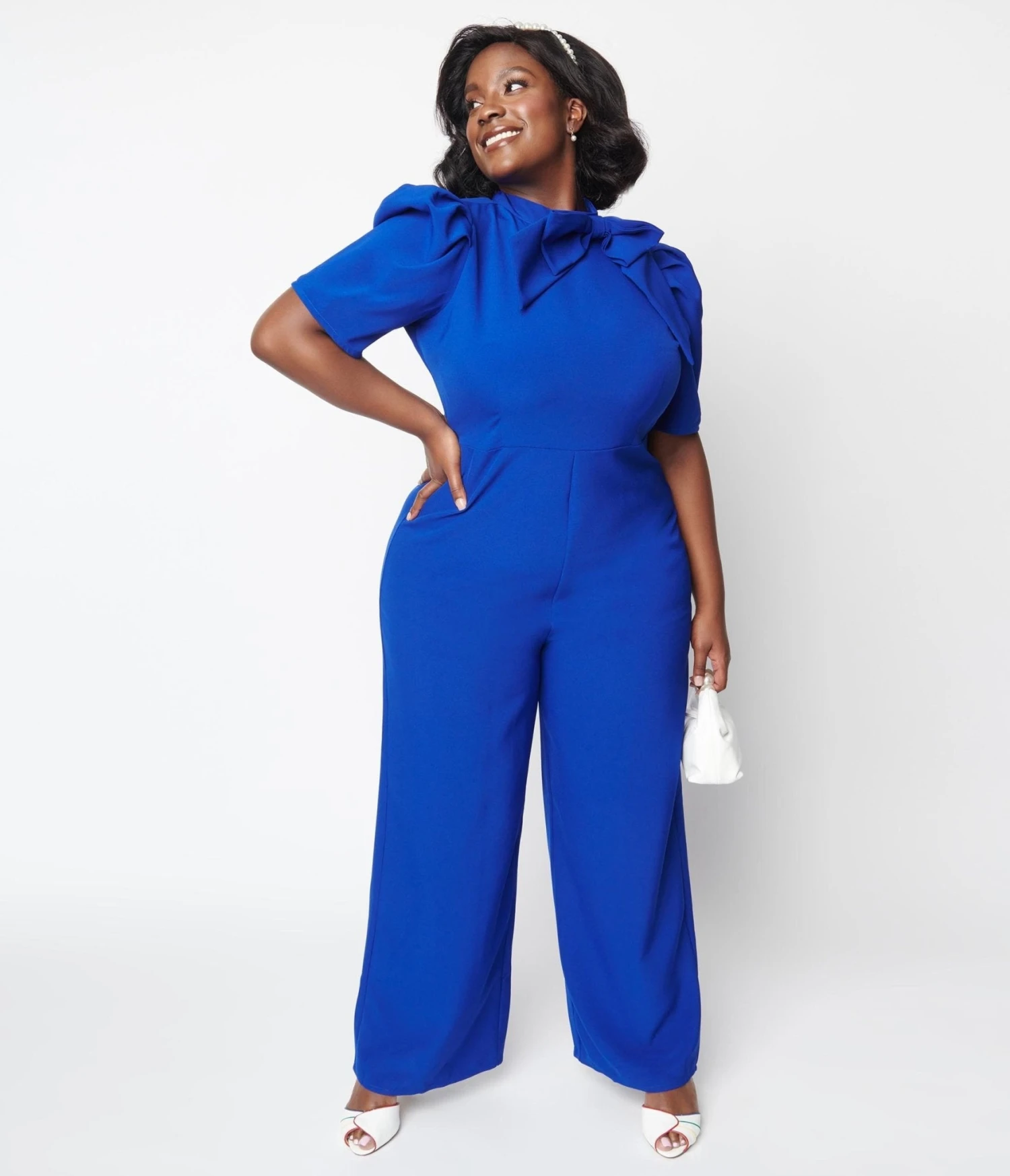 Royal Blue Rica Suave Tie Neck Jumpsuit - Image 5