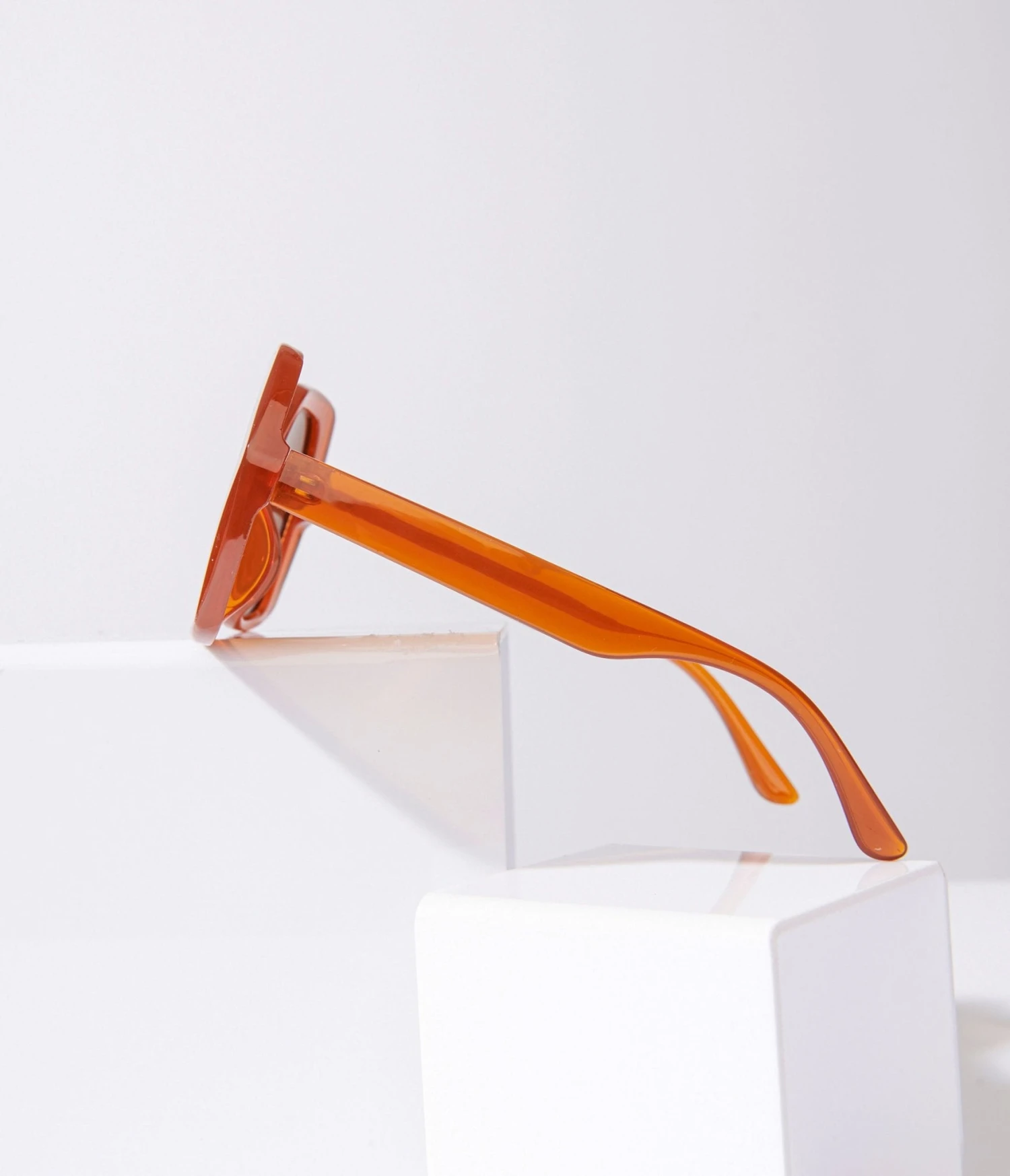 Rust & Brown Tint Geometric Sunglasses - Image 2