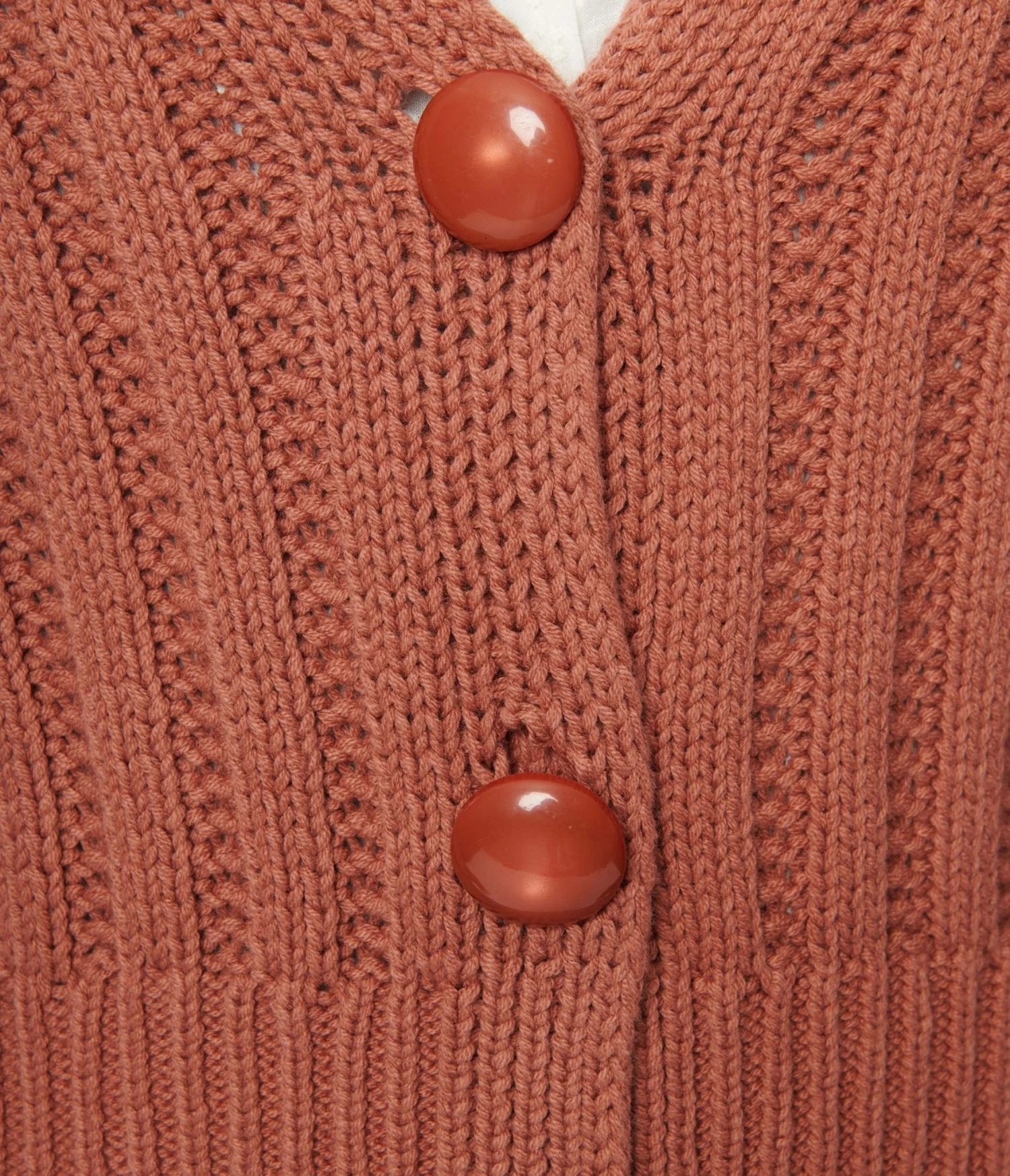Rust Red Long Sleeve Cardigan - Image 3