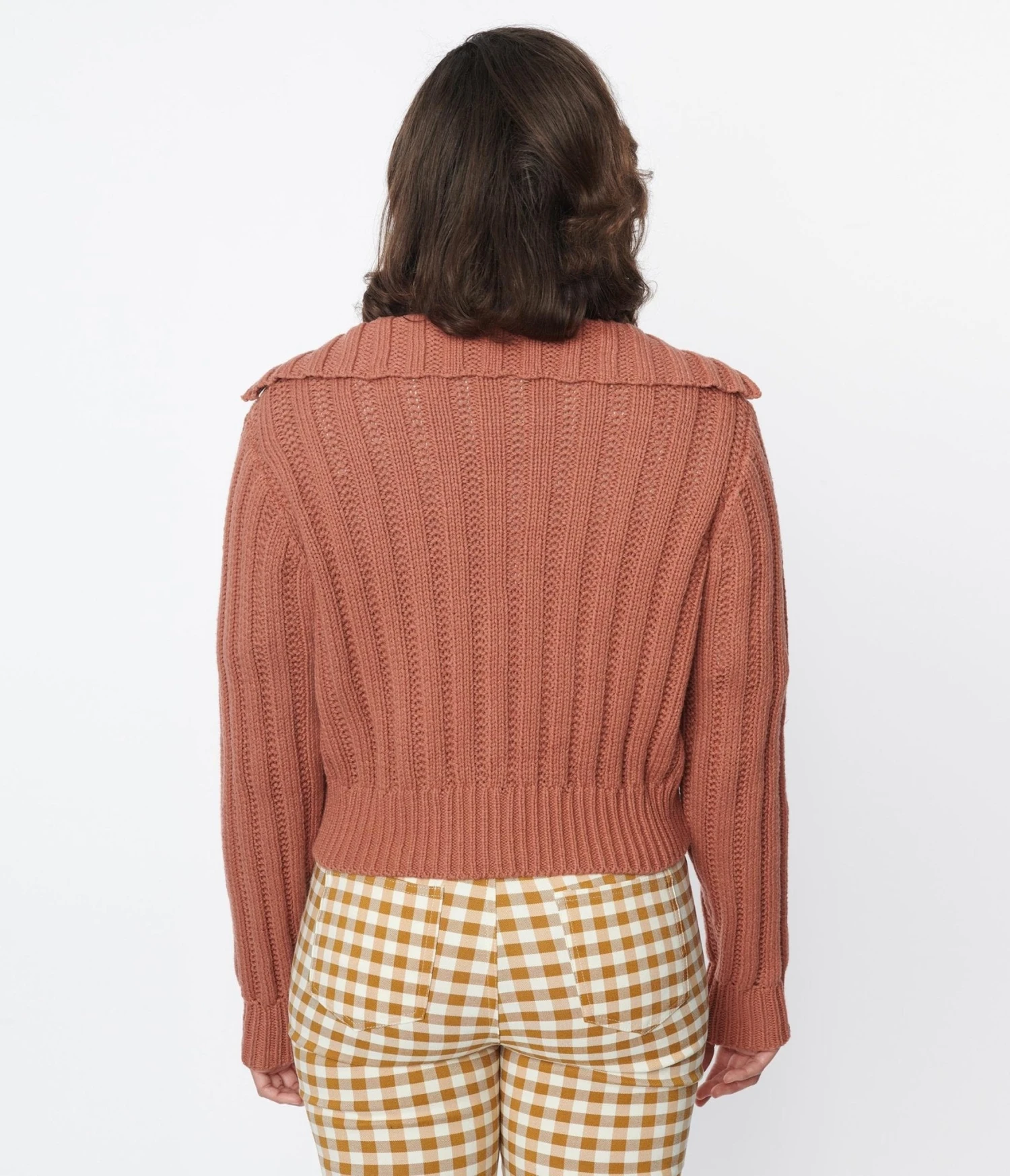 Rust Red Long Sleeve Cardigan - Image 2