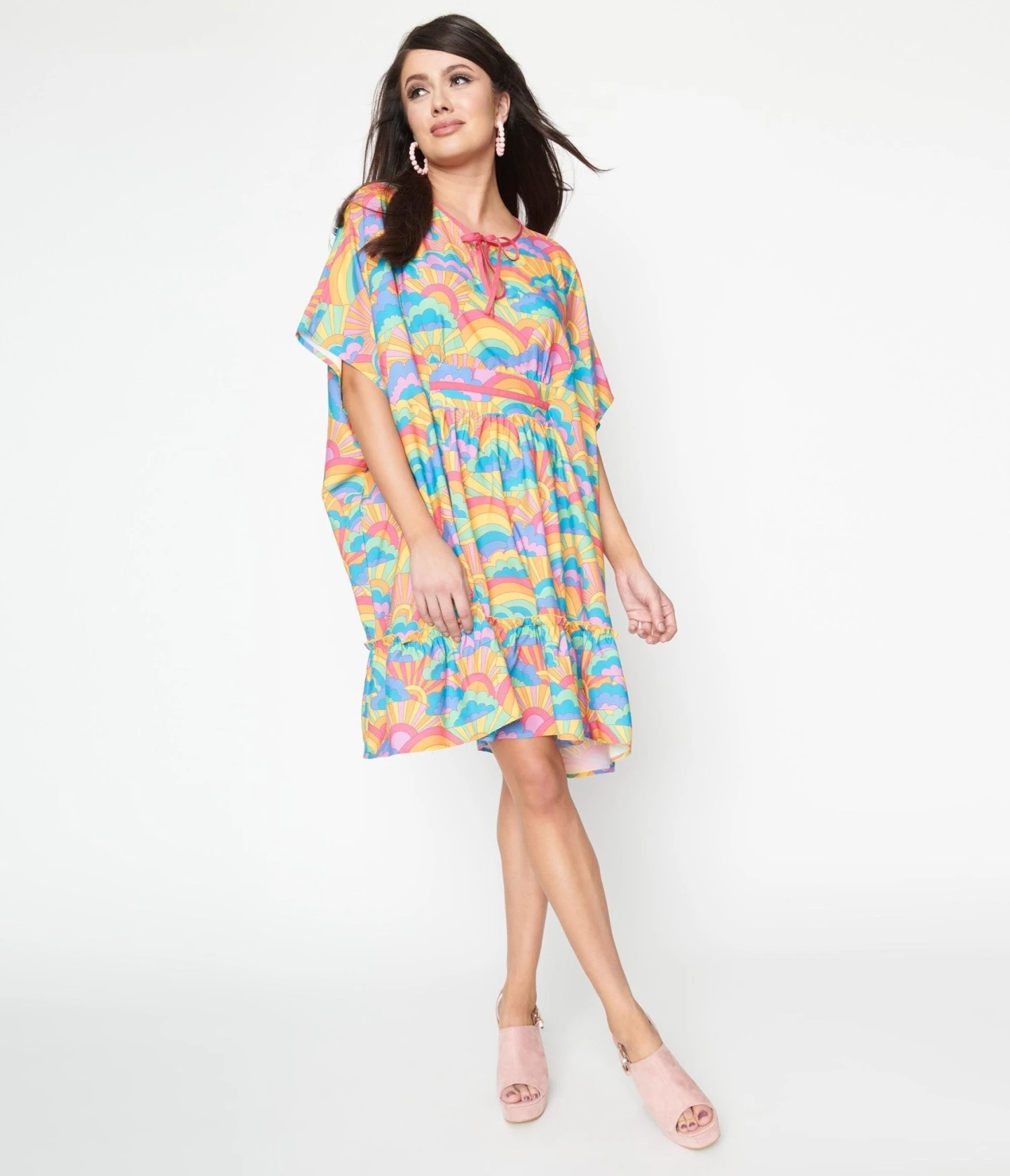 Smak Parlor Happy Groovy Rainbows Mini Caftan - Image 5
