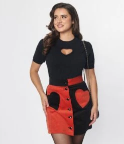 Smak Parlour Black Keyhole Heart Sweater