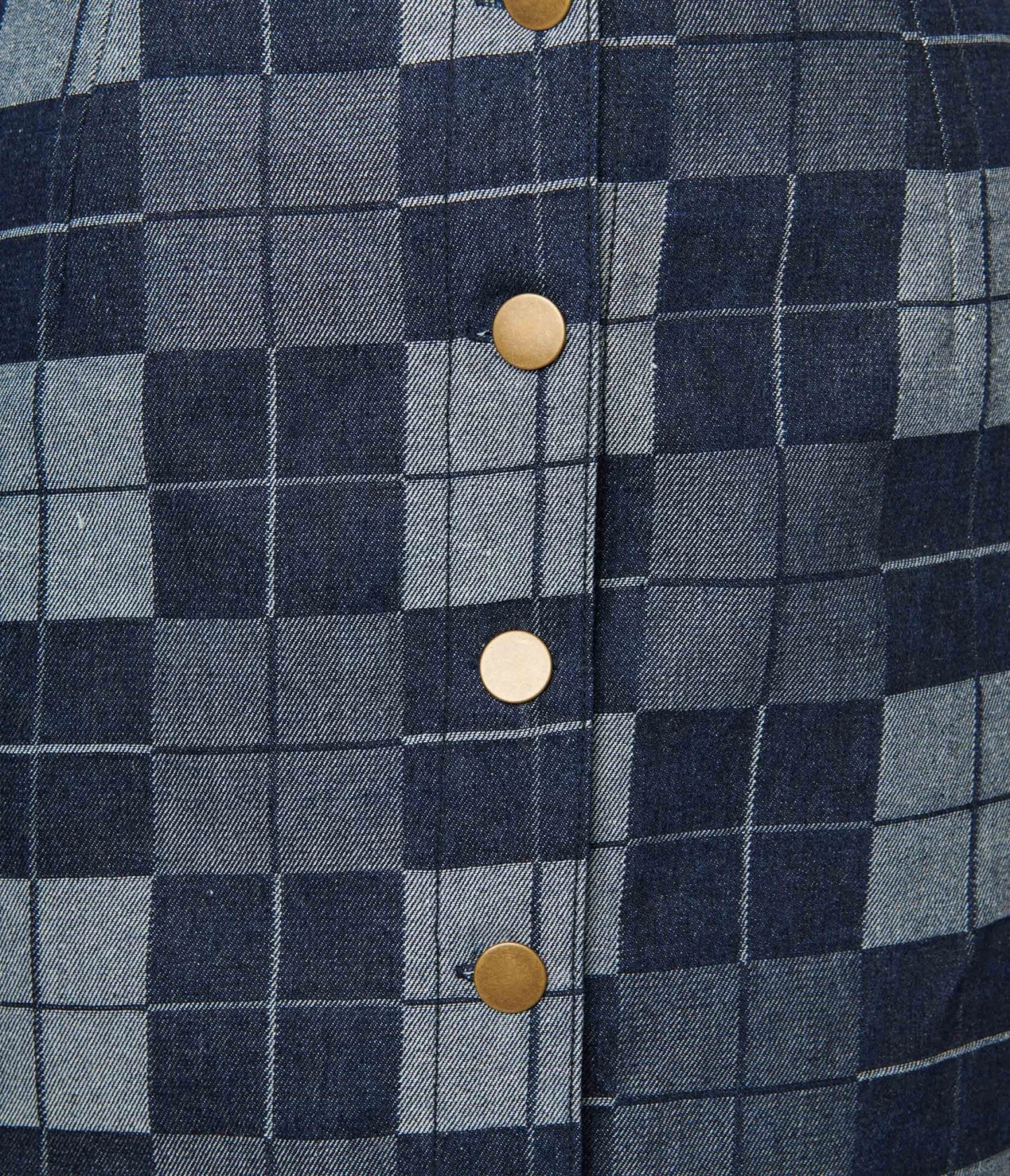 Smak Parlour Dark Denim Check Suspender Skirt - Image 5