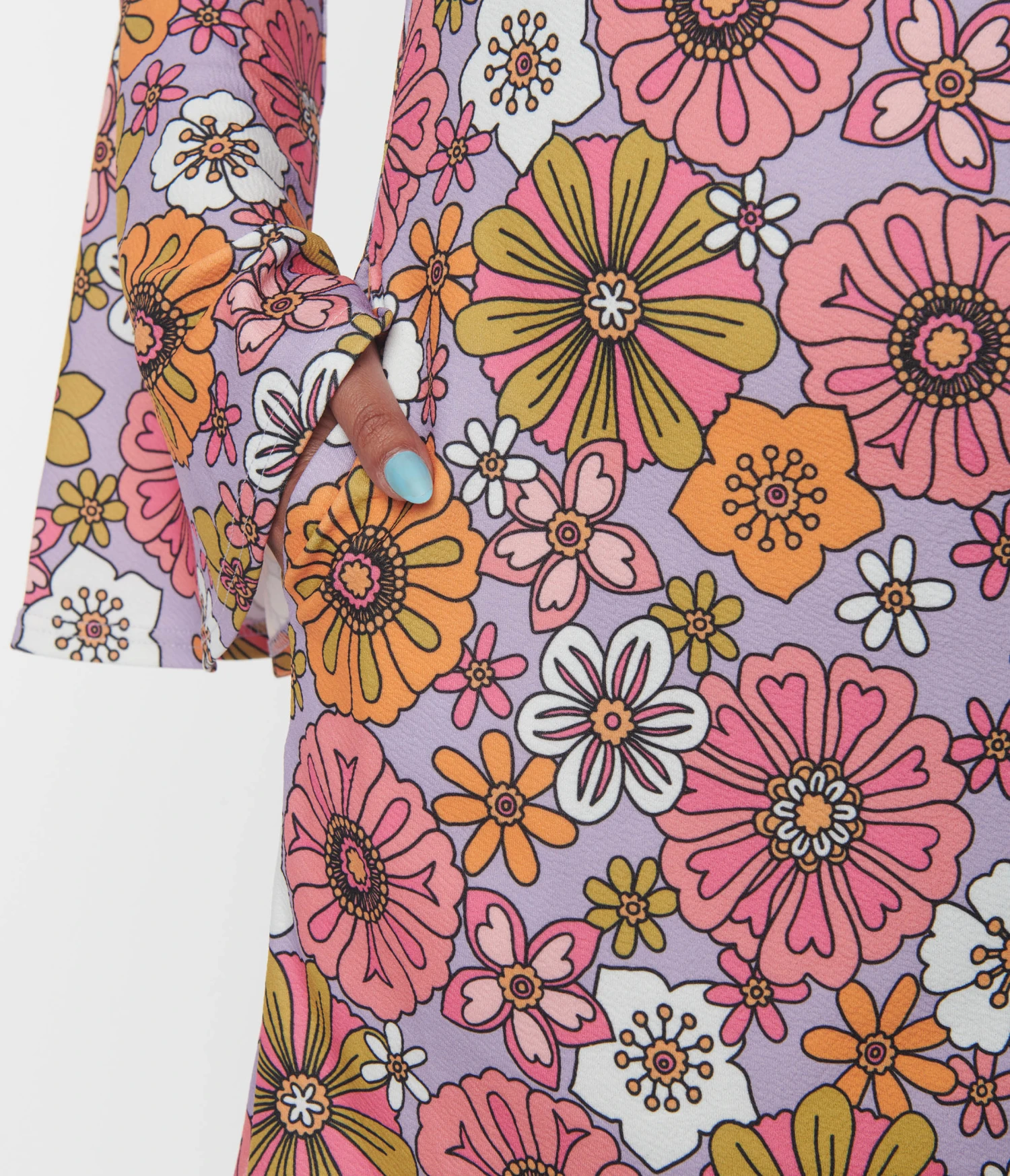 Smak Parlour Lavender Retro Blooms Mini Dress - Image 2