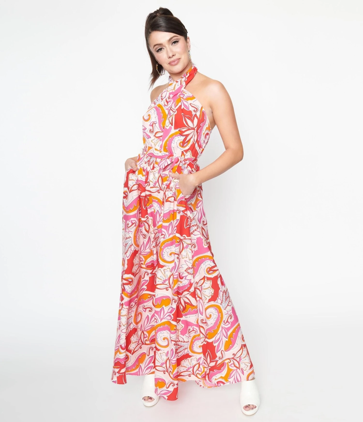 Smak Parlour Pink & Red Floral Budding Romance Maxi Dress - Image 5
