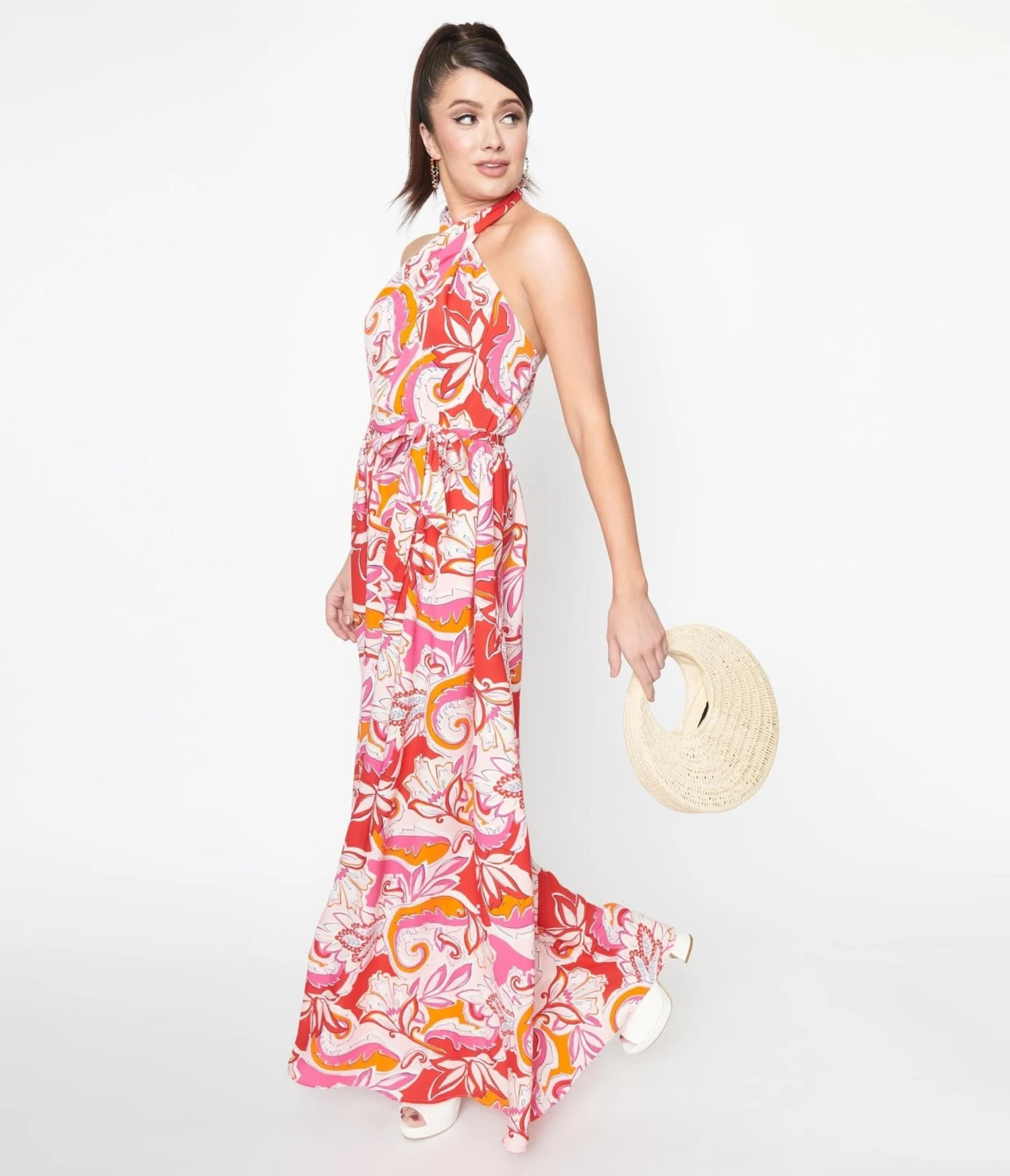 Smak Parlour Pink & Red Floral Budding Romance Maxi Dress - Image 4
