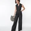 Smak Parlour Washed Black Denim Collared Jumpsuit