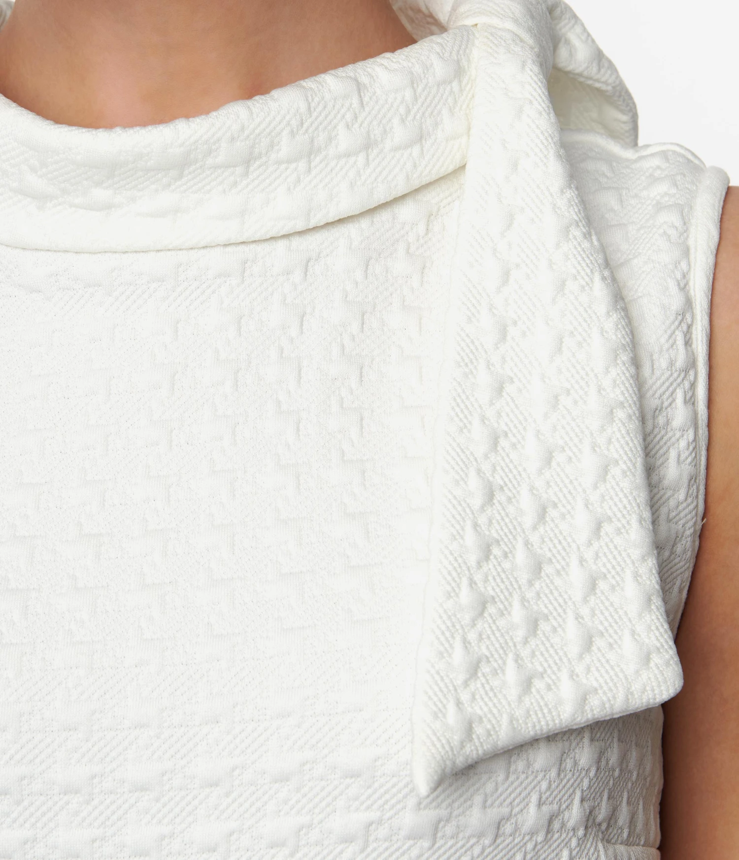 Smak Parlour White Cowl Neck Tie Blouse - Image 2