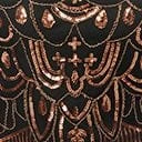 Unique Vintage 1920s Black & Bronze Sequin Sleeved Laure Flapper Dress - Image 6