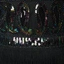 Unique Vintage 1920s Black & Iridescent Sequin Sleeveless Flapper Dress - Image 6