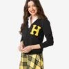 Unique Vintage 1950s Black & Yellow Hannah Letterman Cardigan