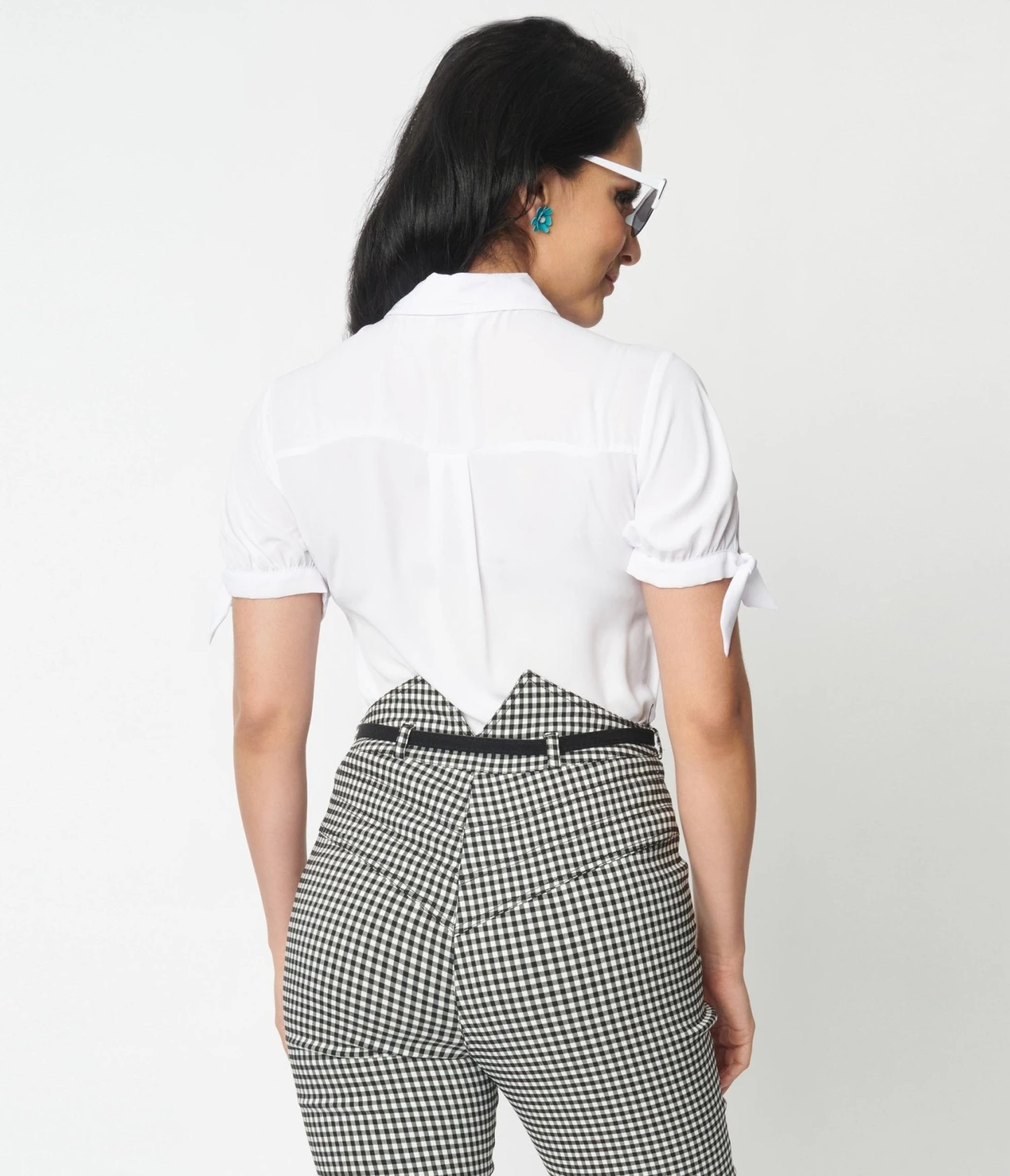 Unique Vintage 1950s White Colvin Blouse - Image 2