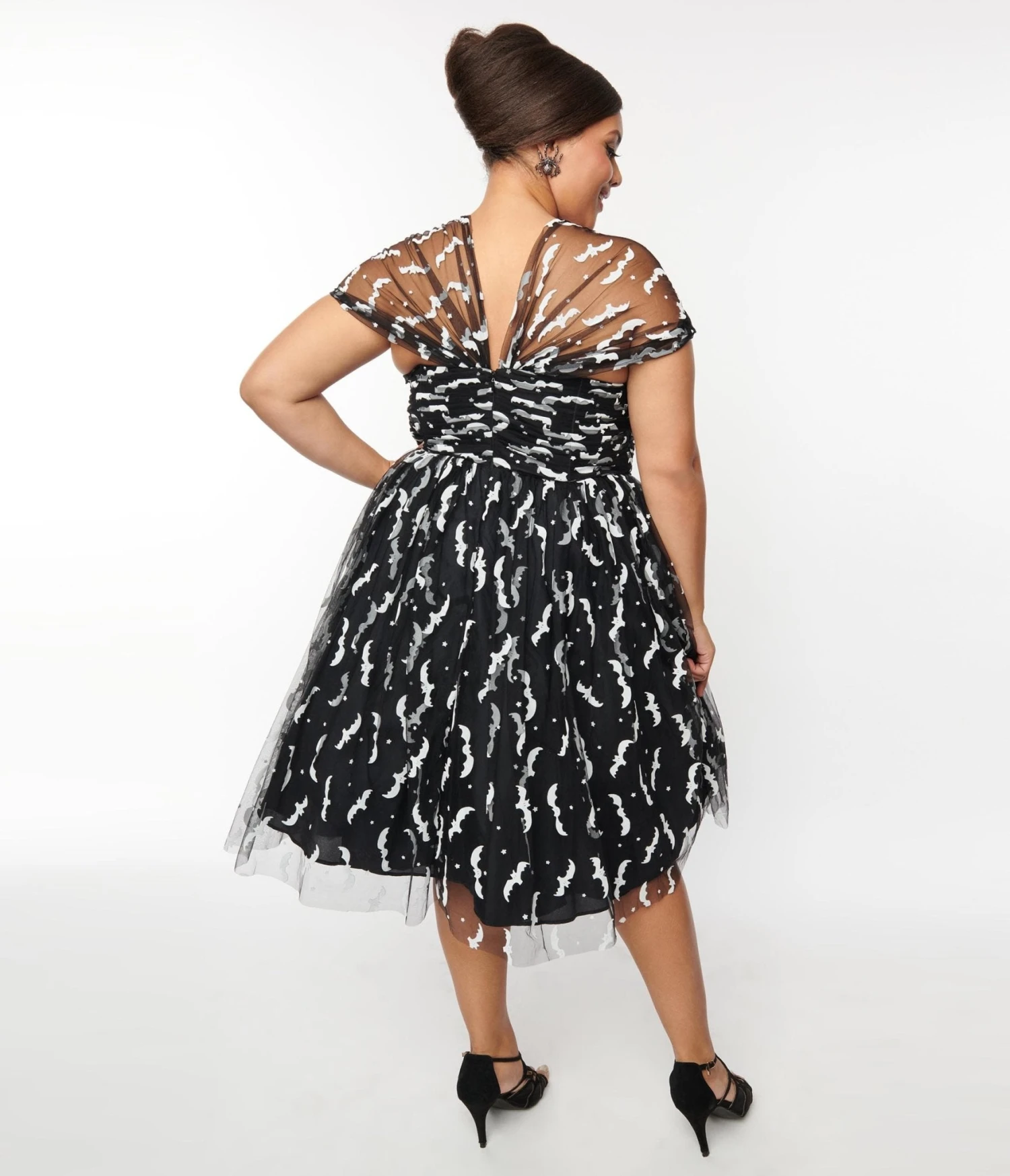 Unique Vintage Black Bats Garden State Swing Dress - Image 5