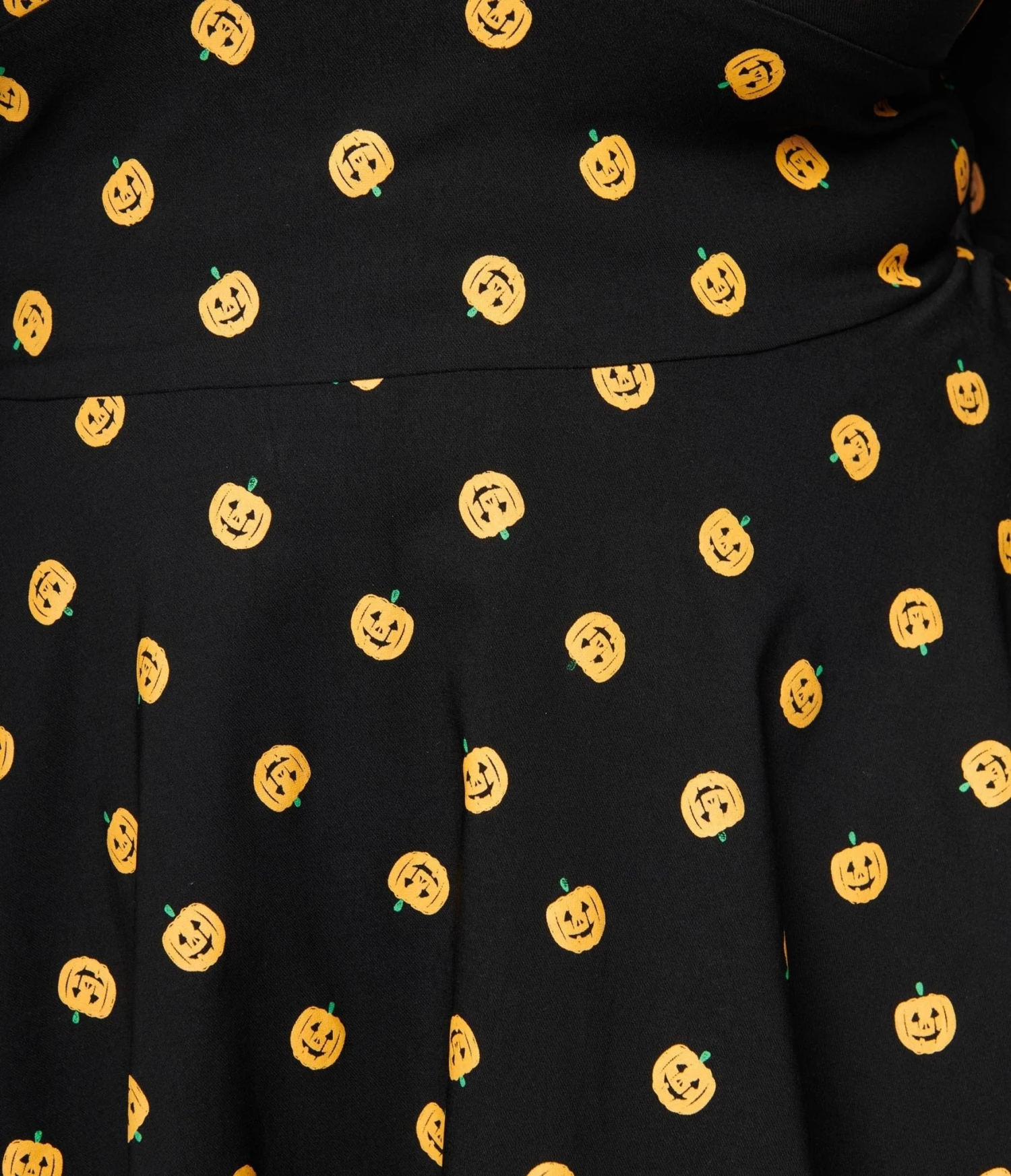 Unique Vintage Black & Pumpkin Delores Swing Dress - Image 2