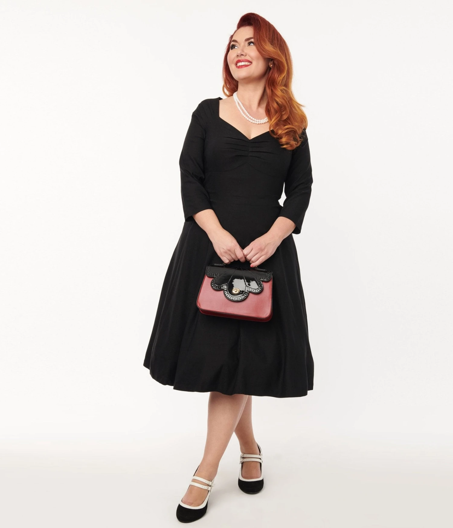 Unique Vintage Black Queen Anne Swing Dress - Image 3
