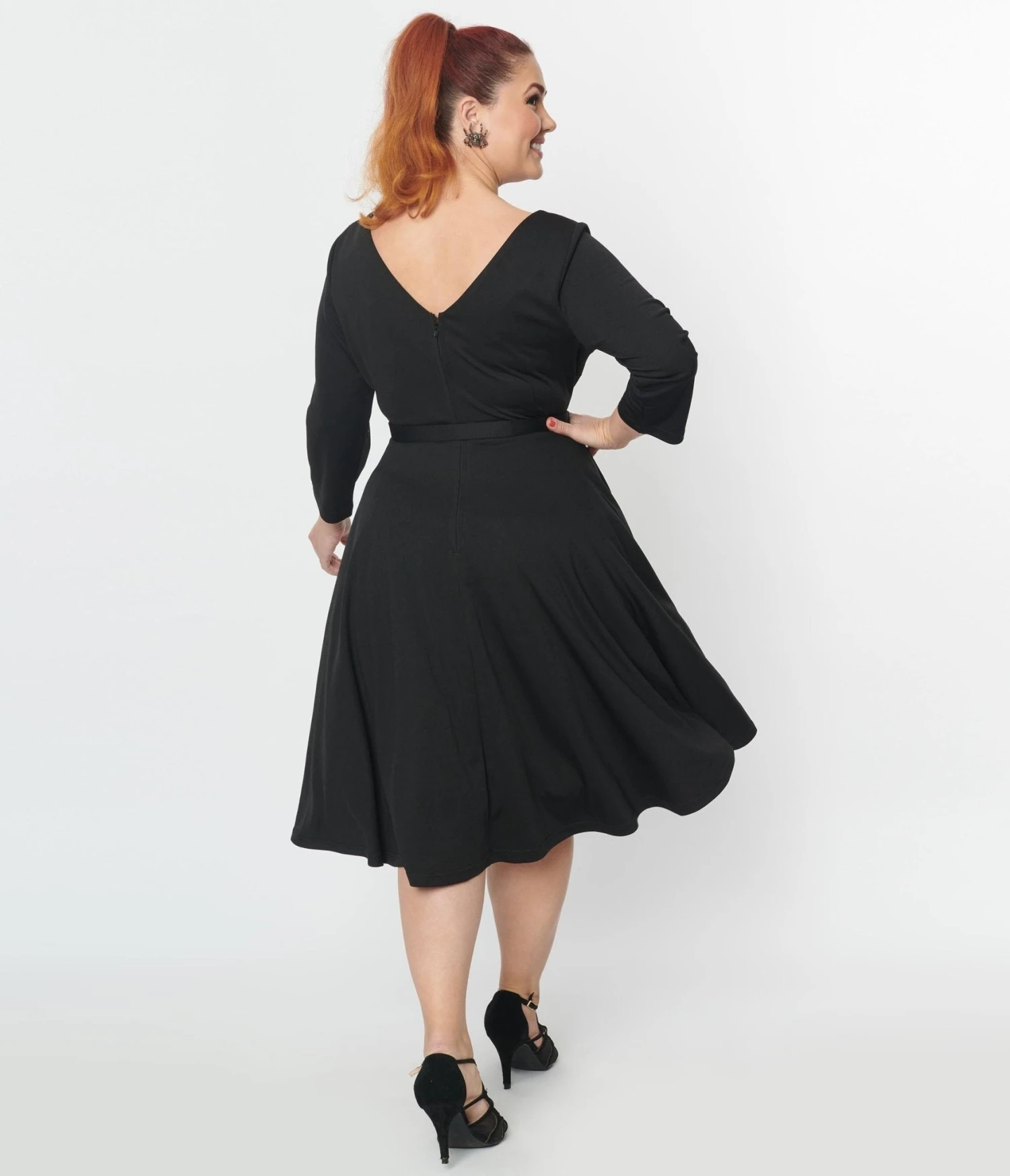 Unique Vintage Black Spiderweb Devon Swing Dress - Image 5